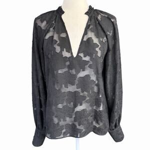 Caballero Milo Top Black Burnout Women's Small Whimsigoth Darkfairy Romanticgoth